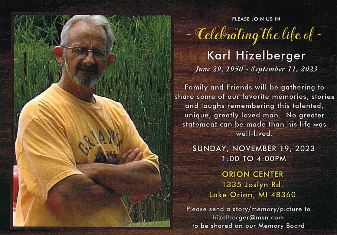 Karl Hizelberger (June 29, 1950 - September 11, 2023)