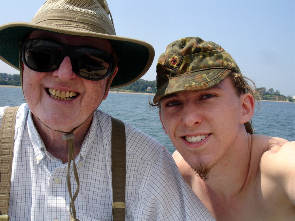 I look back fondly on the time I spent with my grandfather while growing up. He'd take me to Nick's Lunch diner in Plymouth when I was little. Though he was an experienced HAM radio operator, he also got me my first computer in the 90s, and I still maintain it as a treasure to this day. I credit his foresight with technology in inspiring my own passion for, and career involving computers.<br />
<br />
Grandpa Dave truly loved sailing and sailboats, and I spent many summers with him working on and around his ever-evolving hobby fleet. I loved going out with him to cruise the waters of Plymouth harbor in whichever project-boat he was fixing up that year, but my favorite of all was the Meadowlark--a wooden-hulled, flat-bottomed, two-masted boat which he sailed up from North Carolina. Stopping on Nantucket, he even parked it out of reach of the harbor master by using its flat bottom to sail far into the shallows. <br />
<br />
My grandfather was a regular part of my life growing up, always pursuing his interests, but always sharing his knowledge and enthusiasm with those around him. He was much like my father in that regard (as well as his love of puns), and I miss both of them terribly.