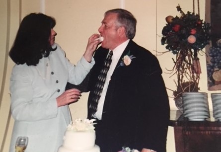 Married in blue ... he'll always be true.<br />
Glenn and Sue 6/27/1998 Omaha, NE