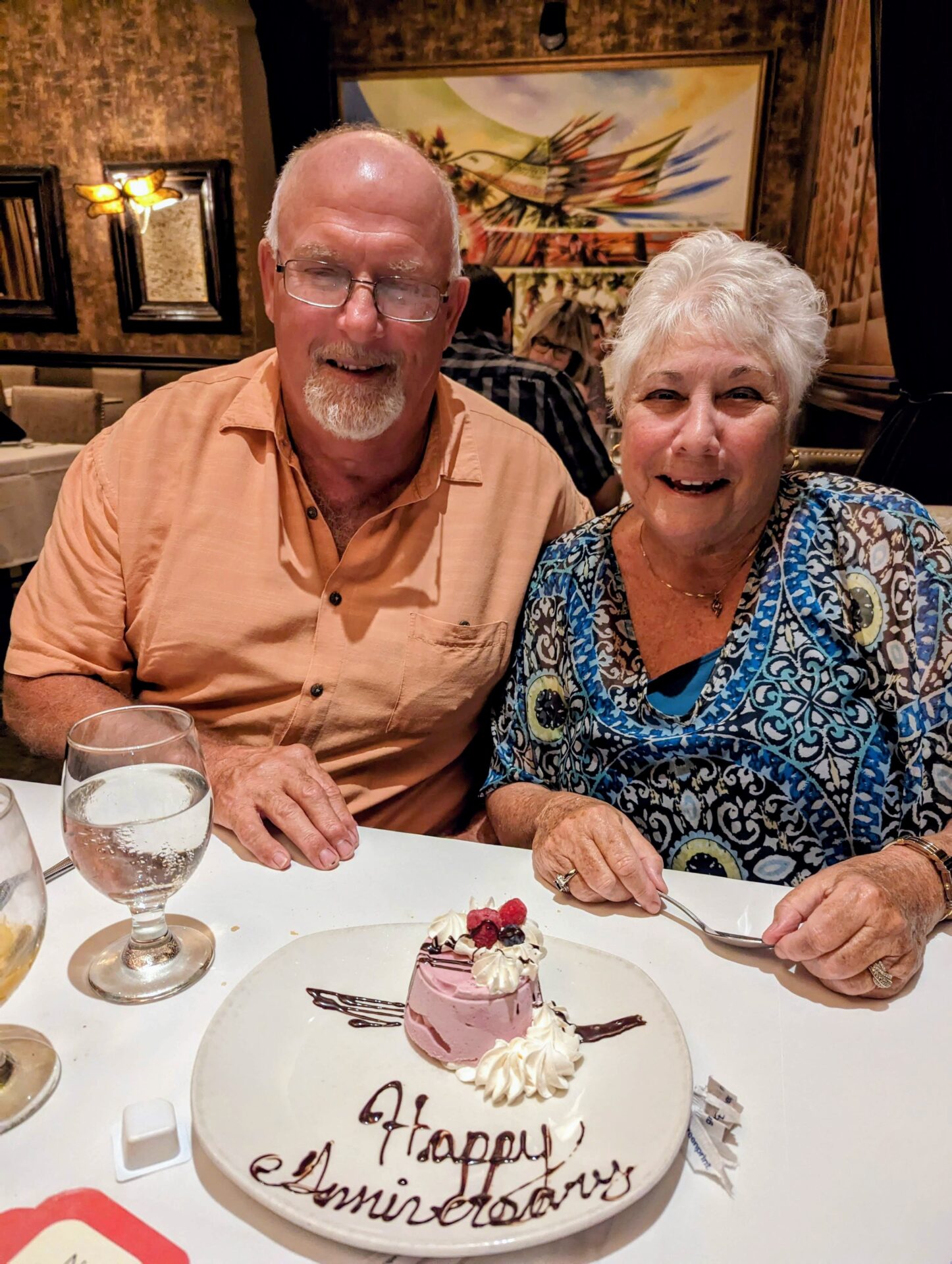 Anniversary dinner! We loved going out for dinner with Toby and Rich! We'll miss her so much.  Ann and Daryl
