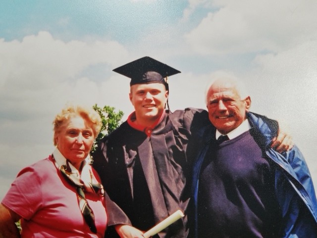 Rosemary & Walter - Bryan's UVA graduation - grandson