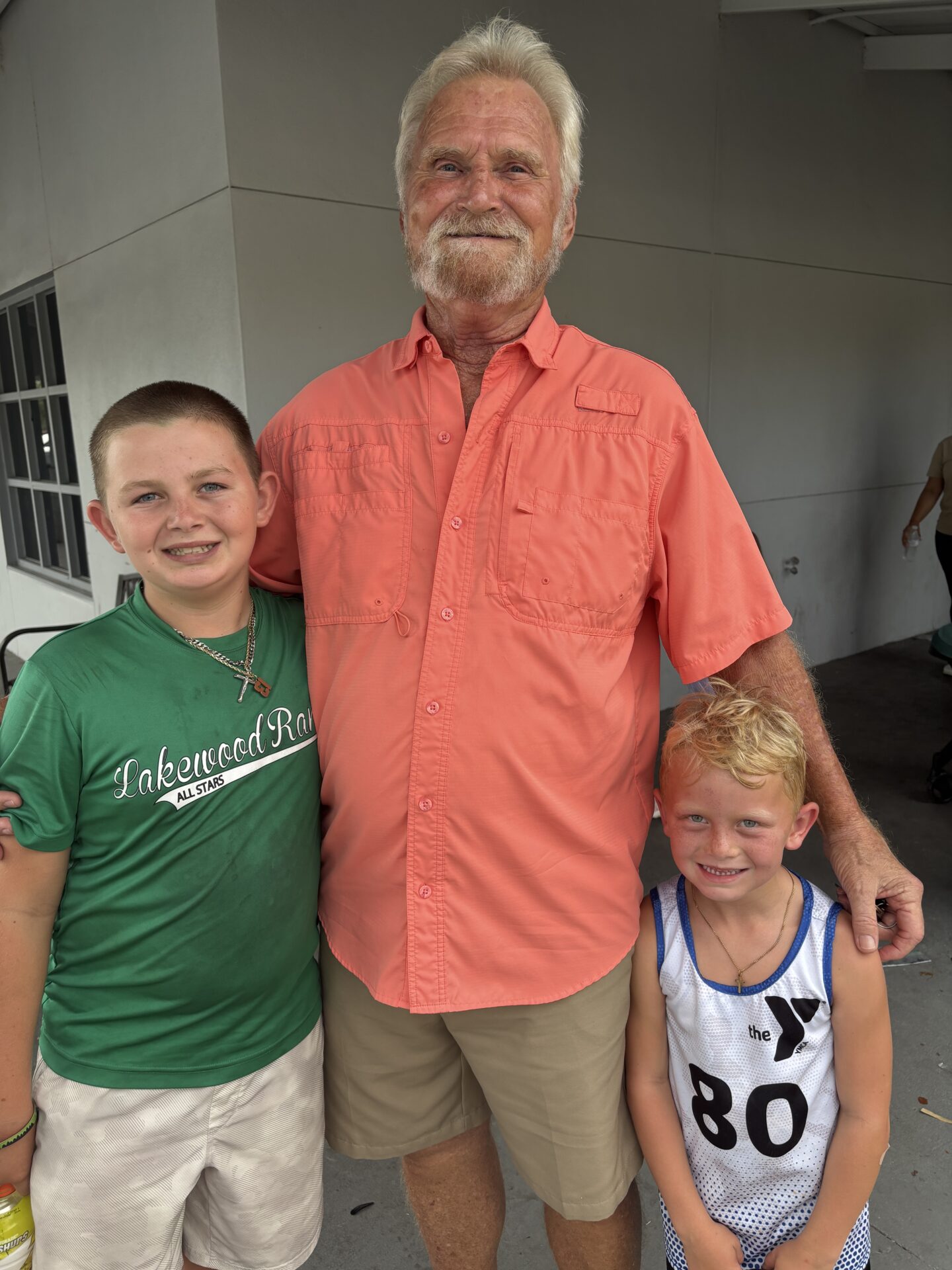 Dad with grandsons James and Sammy