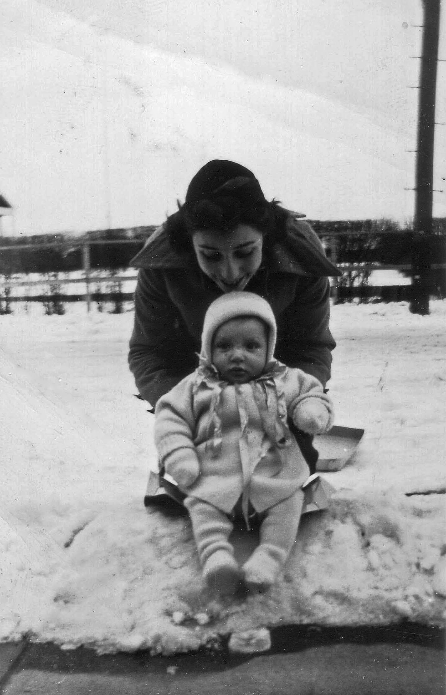 Infant Pat with sister Barbera