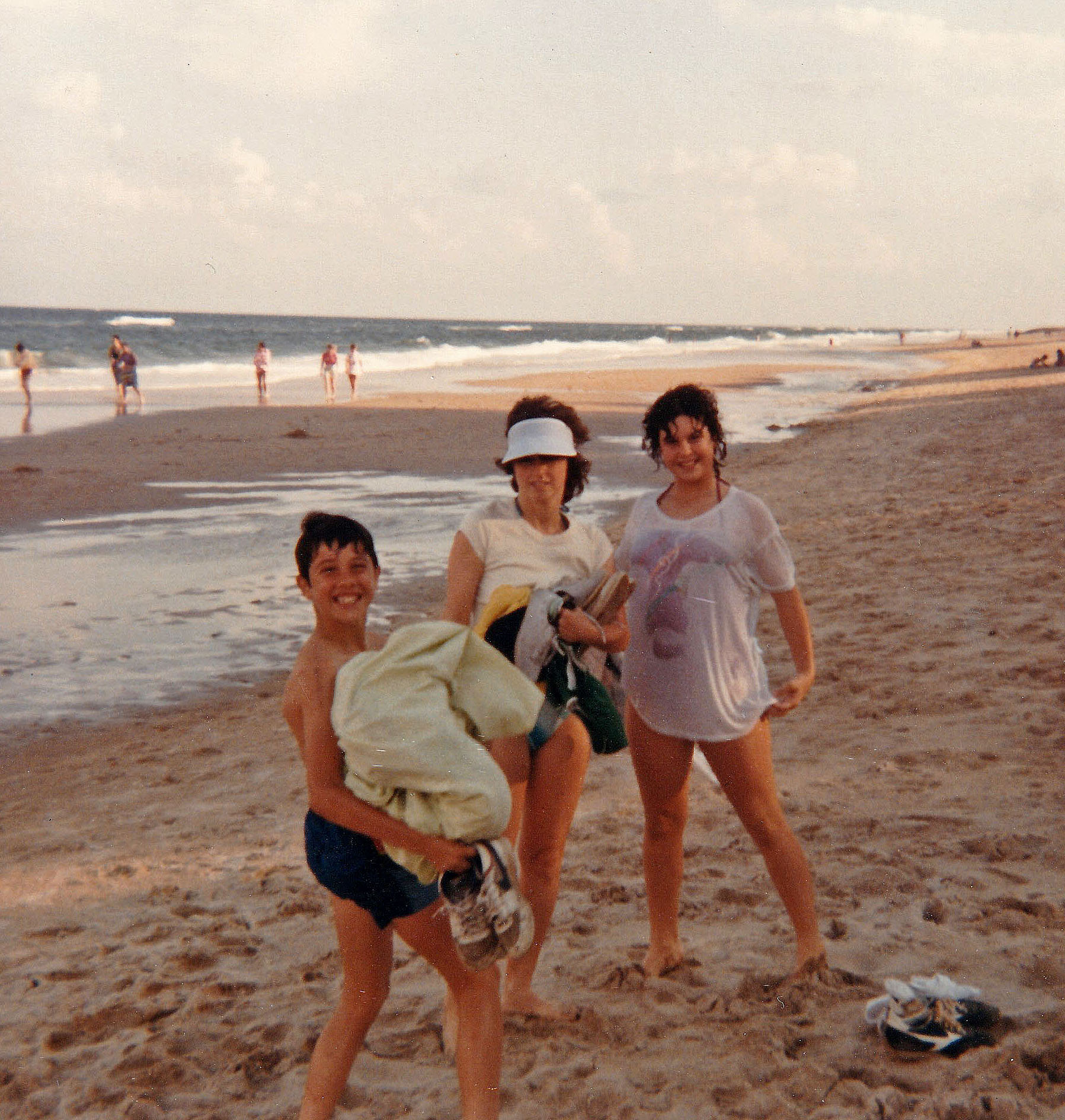 Pat with Shawn and Pam on melbourne beach in 1987