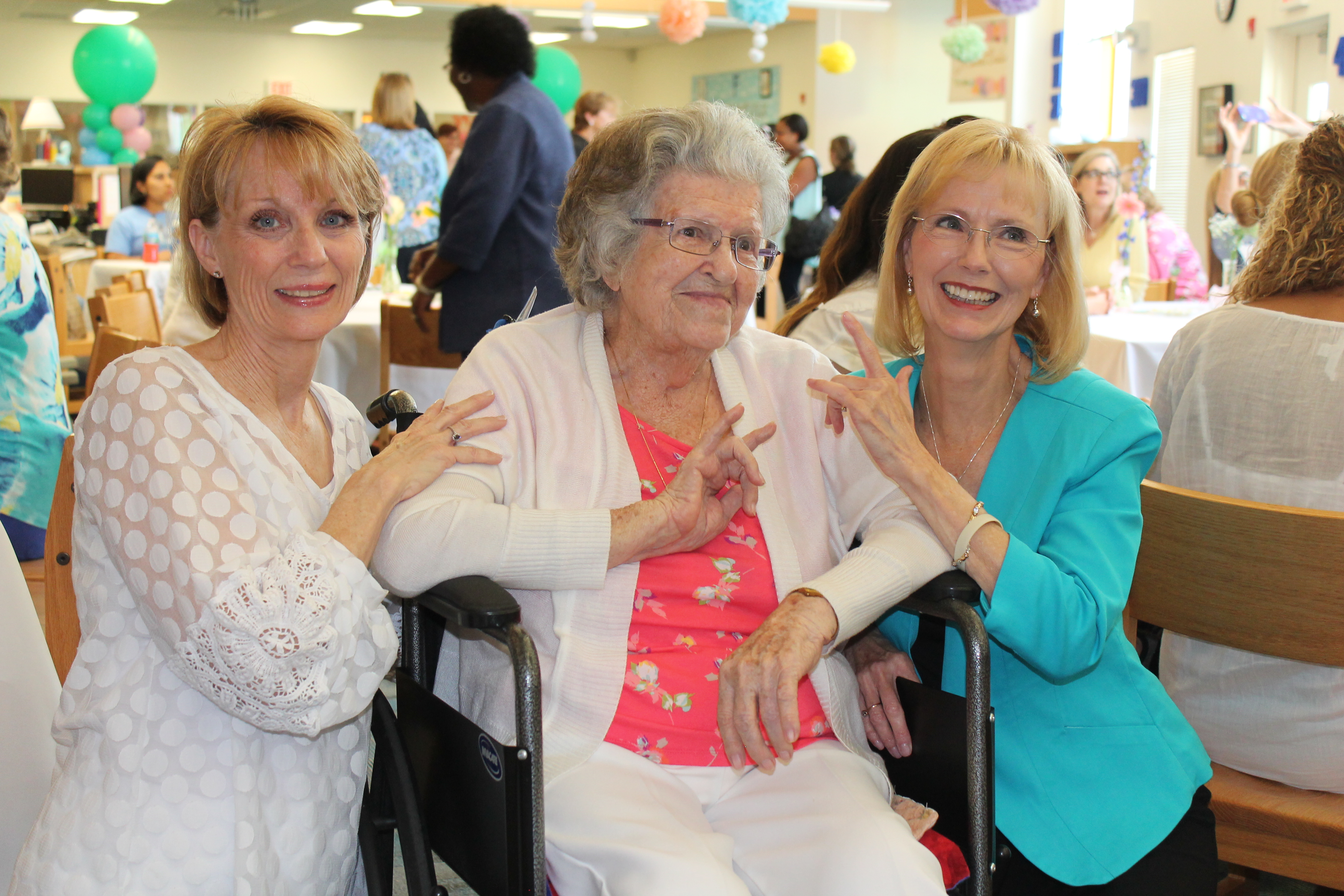 April 30, 2015<br />
Kathy Tindal, Grandma Meg and Vickie Field<br />
Taken at Vickie's Retirement party at Lake Sybelia Elementary.