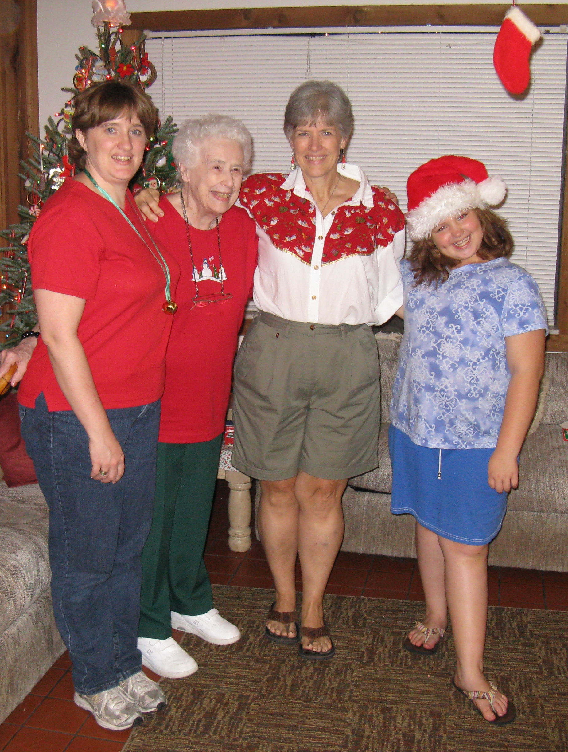 Four Generations; Left to Right; granddaughter, Jennifer, Lois, daughter, Janet and great-granddaughter, Alyssa