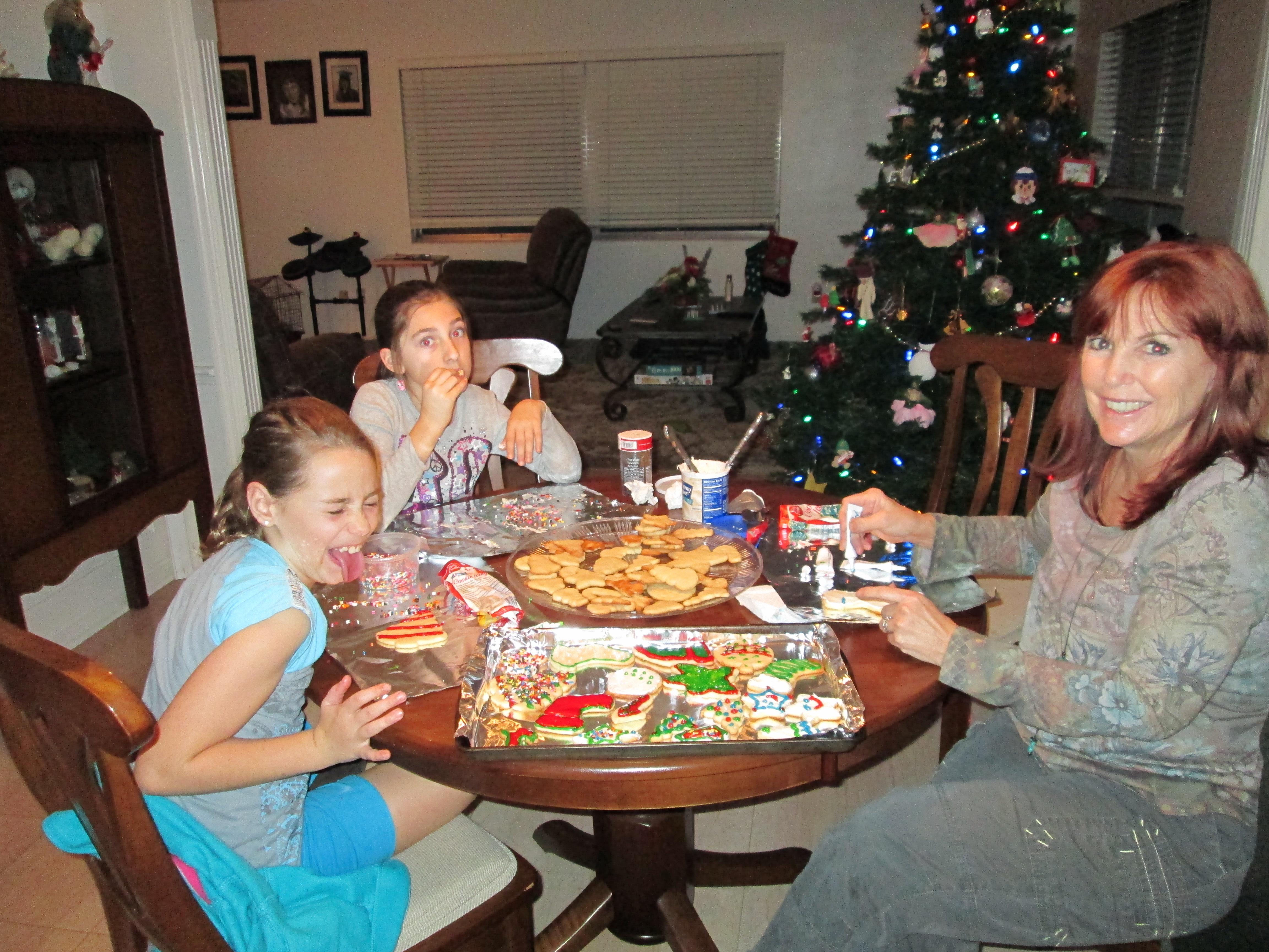 Decorating Christmas cookies with our girls.
