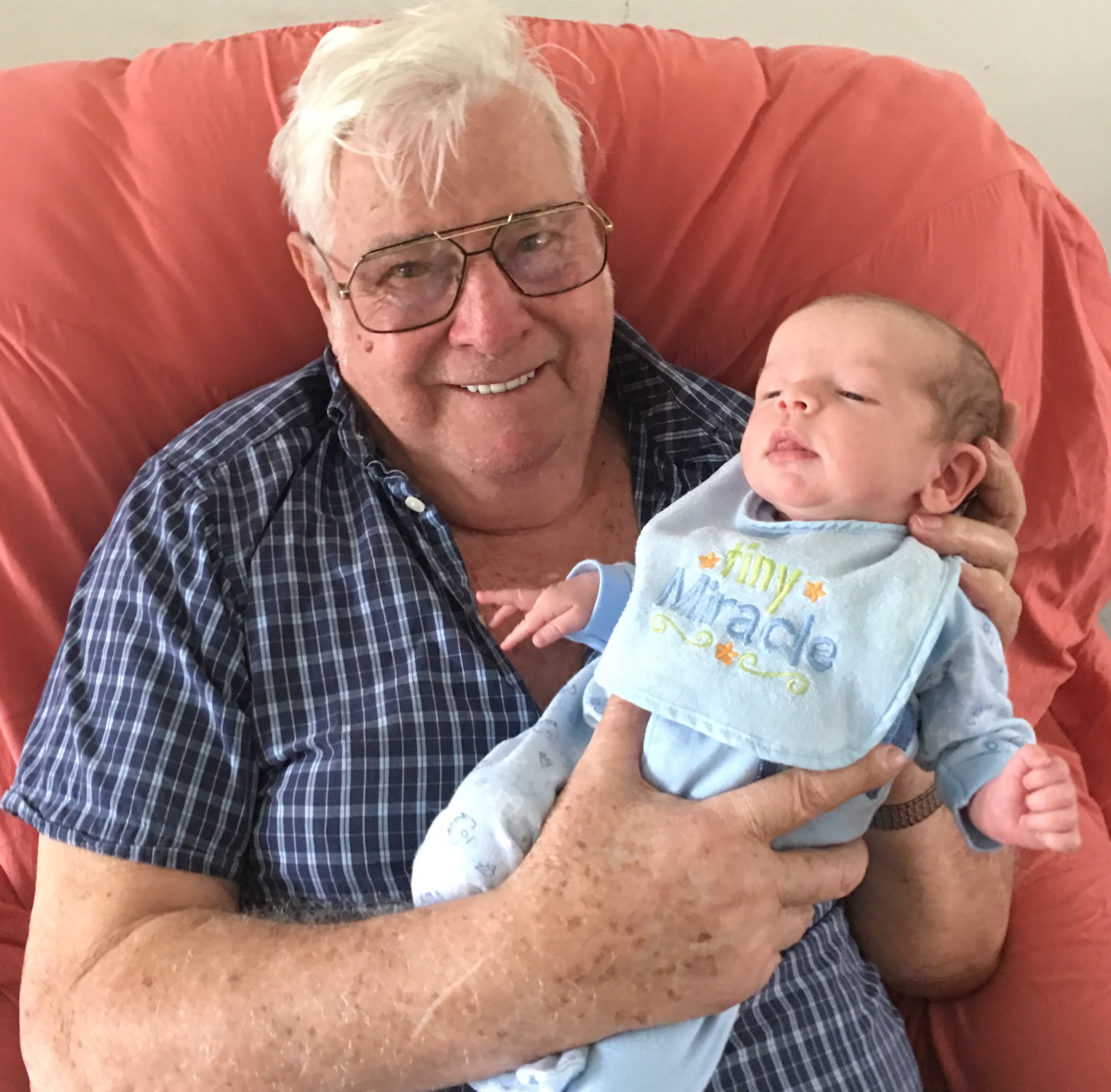 Harvey with his great grandson Jaxson.