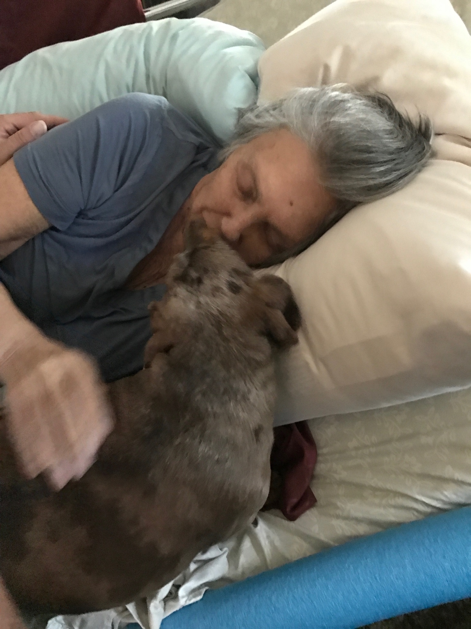 Mom with her best friend and protector, she sure loved her little peanut