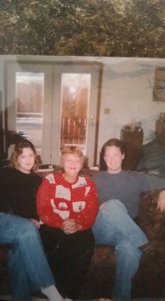 Ellen with Jim and Susan in December 2002.