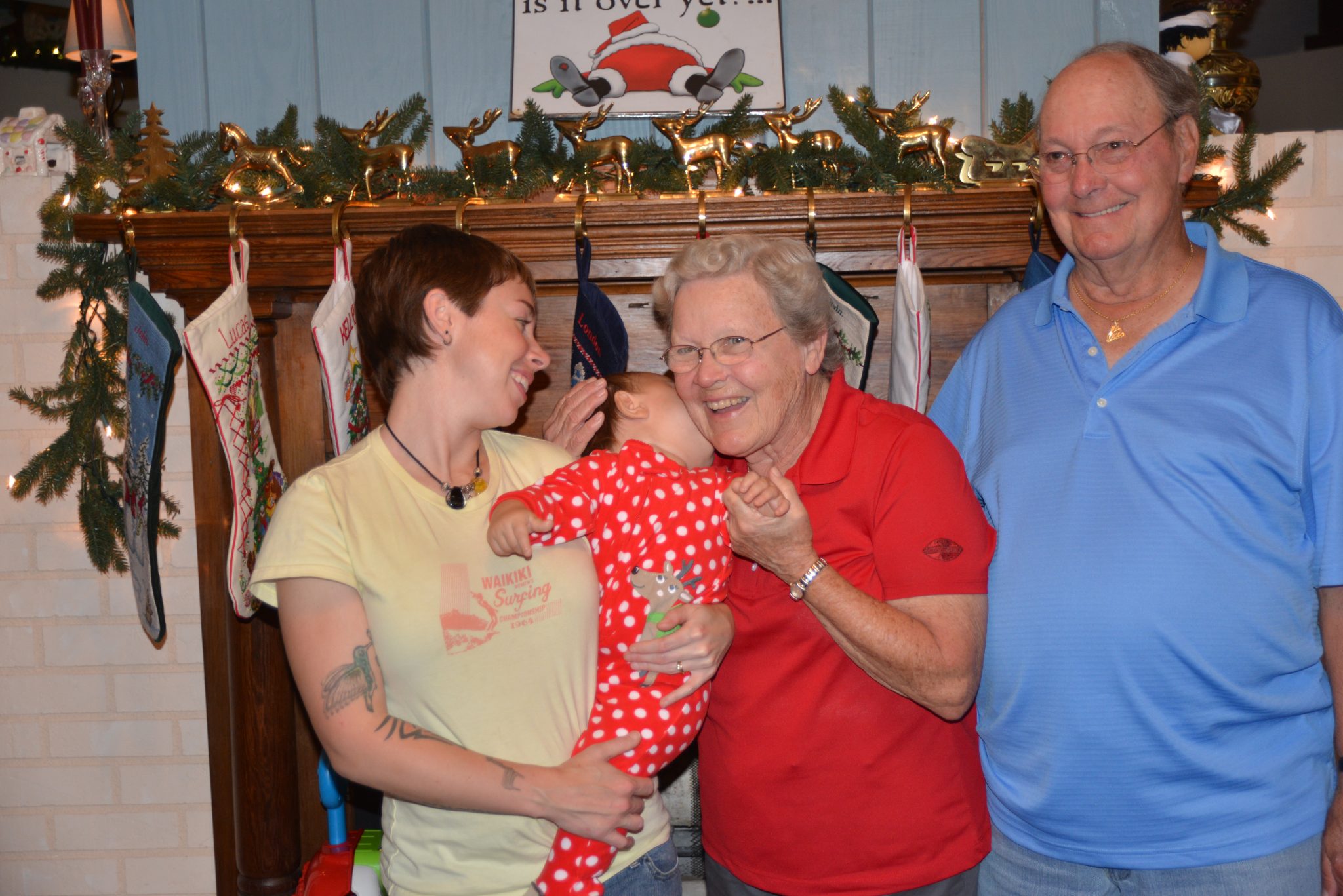 A special Christmas hug for Grandma!