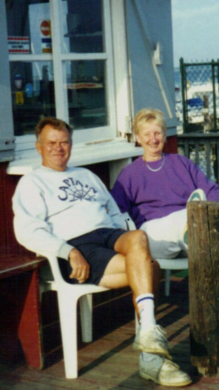 Capt Earl and Shirley aka: my mom an dad relaxing at the old Wheelhouse Marina.