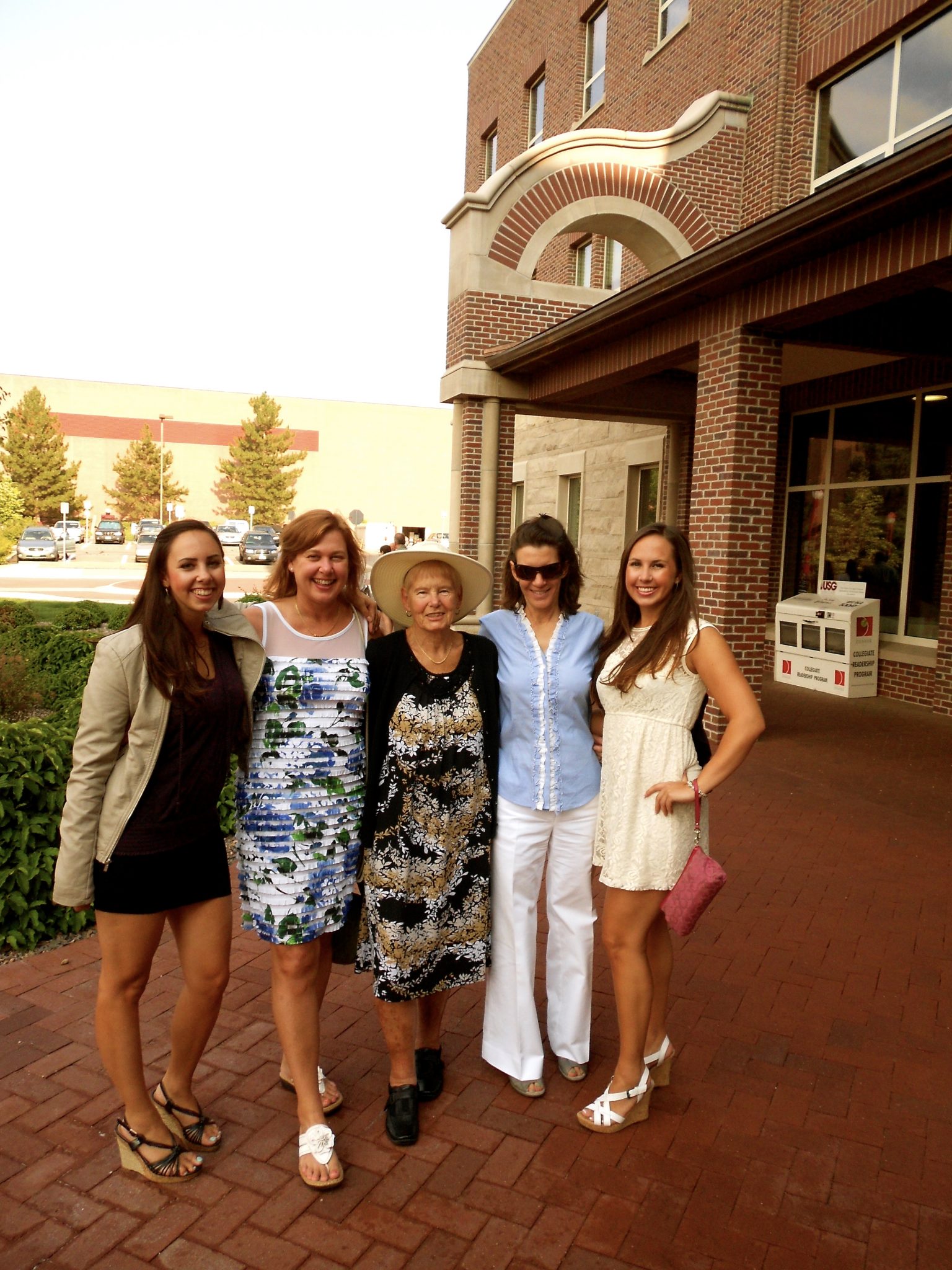 Oma and her granddaughters, daughter in law and daughter at the University of Denver