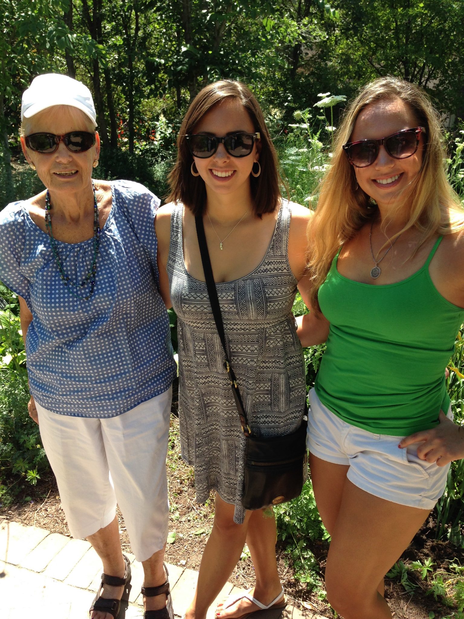 Oma and her granddaughters at the Botanic Gardens