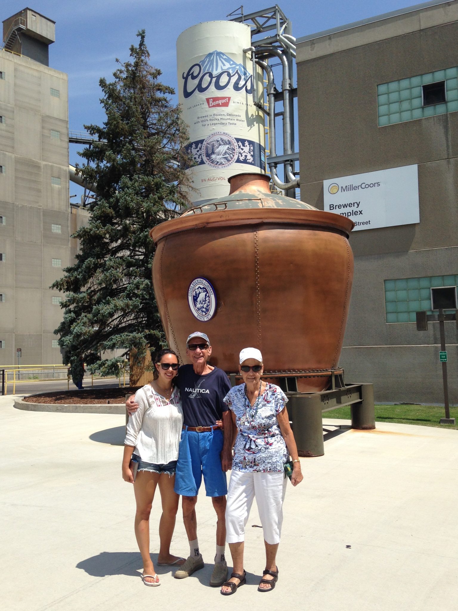 Lore, Bruno and Jenna at Coors Brewery in Golden, Colorado