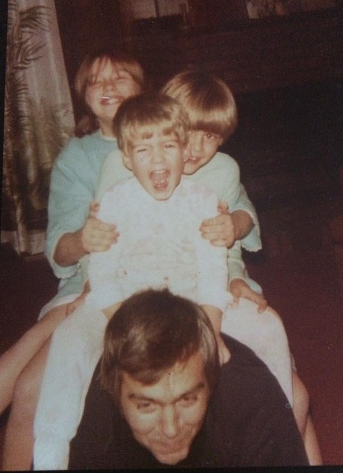 My dad, Clinton Heil, with us three children.  I am so thankful my dad was such a fun, kind, and loving dad.