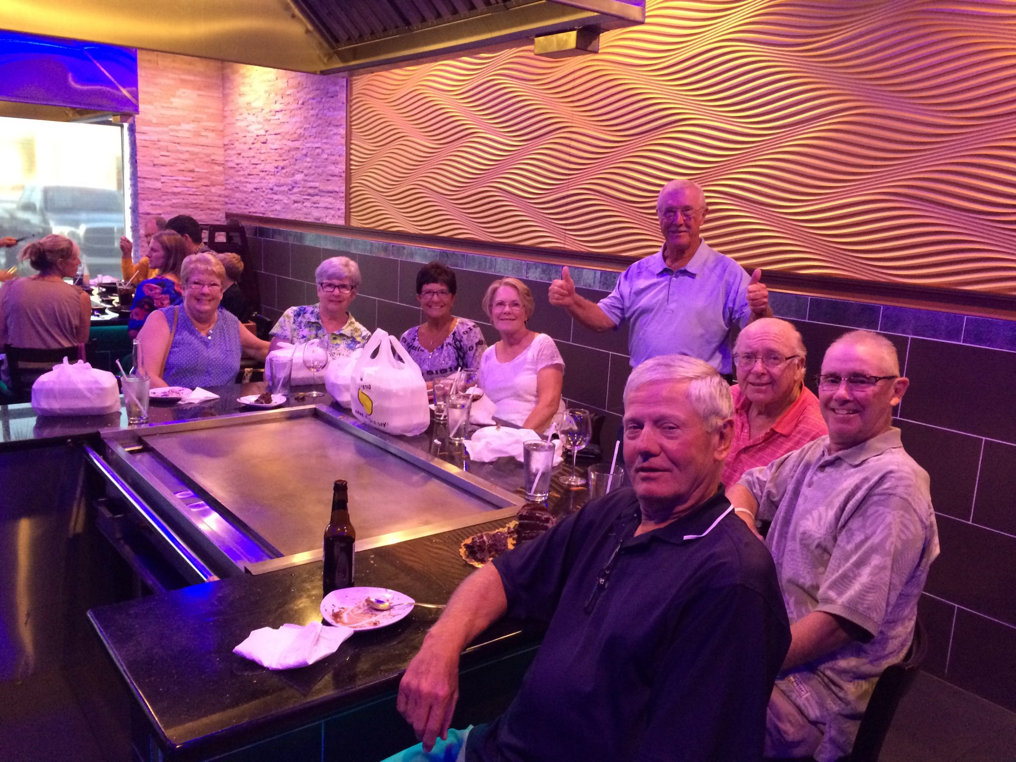 Enjoying an evening at Edo’s Japanese Steakhouse.  What a handsome group!