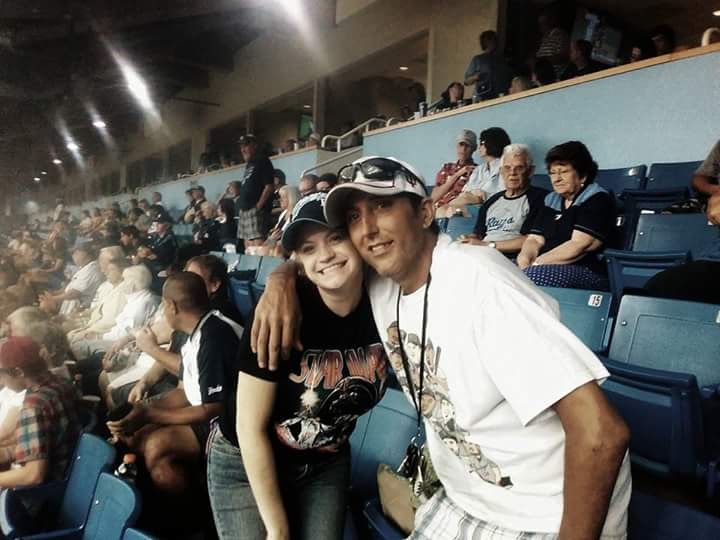Me and Jeff at a Tampa bay rays game 2yrs ago ...love you so much you will always be in my ❤ I love you so much love Jess your gf❤