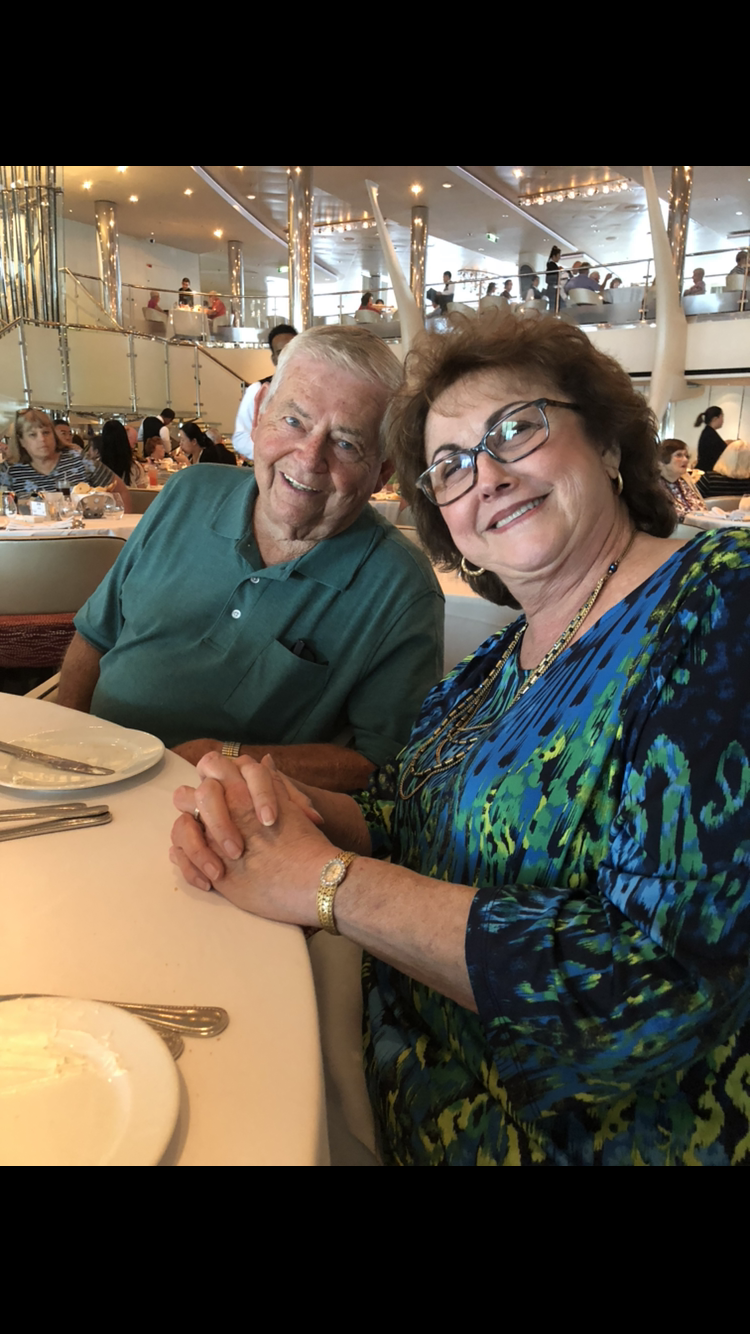 A picture of Ted and Katie taken on Ted’s 85th birthday cruise, taken by their tablemates. We could not believe how youthful he appeared. He and Katie were delightful. We are so sad to learn of Ted’s passing!