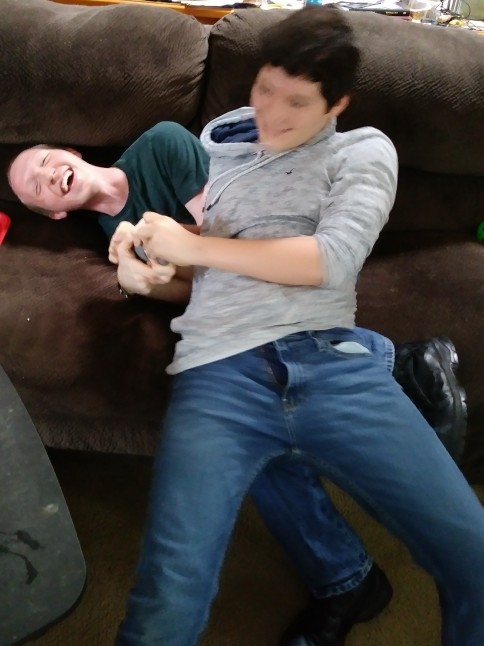 Ethan and Jonny playing around like they always did. I just love this picture!