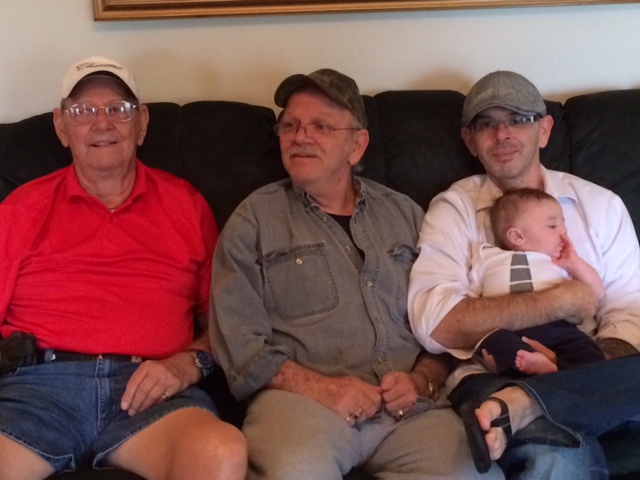 4 Generations of Maddy men Dad,Denny,Jamie.and Noah Maddy