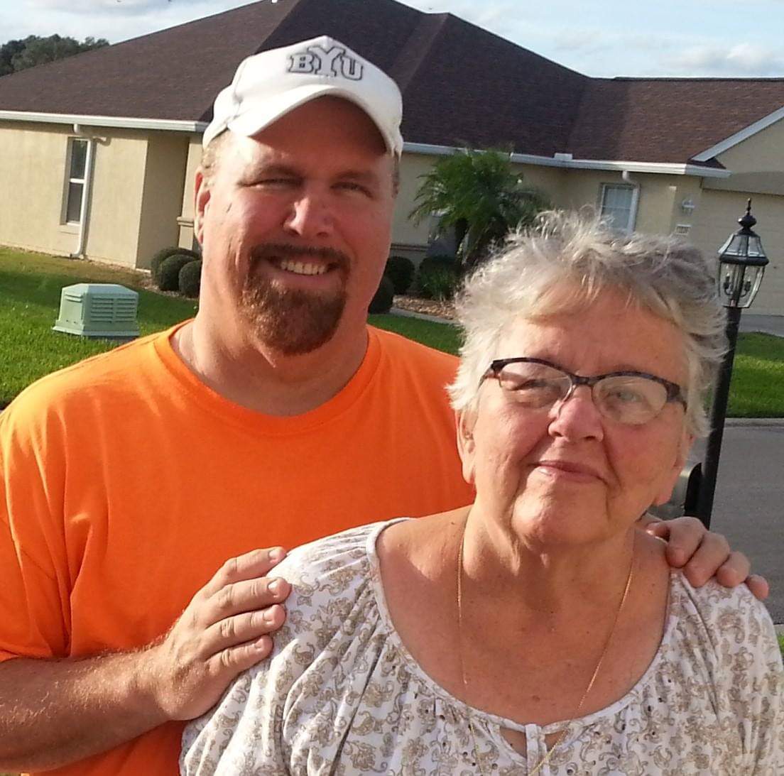 Mom and I outside her home in The Villages, Florida.