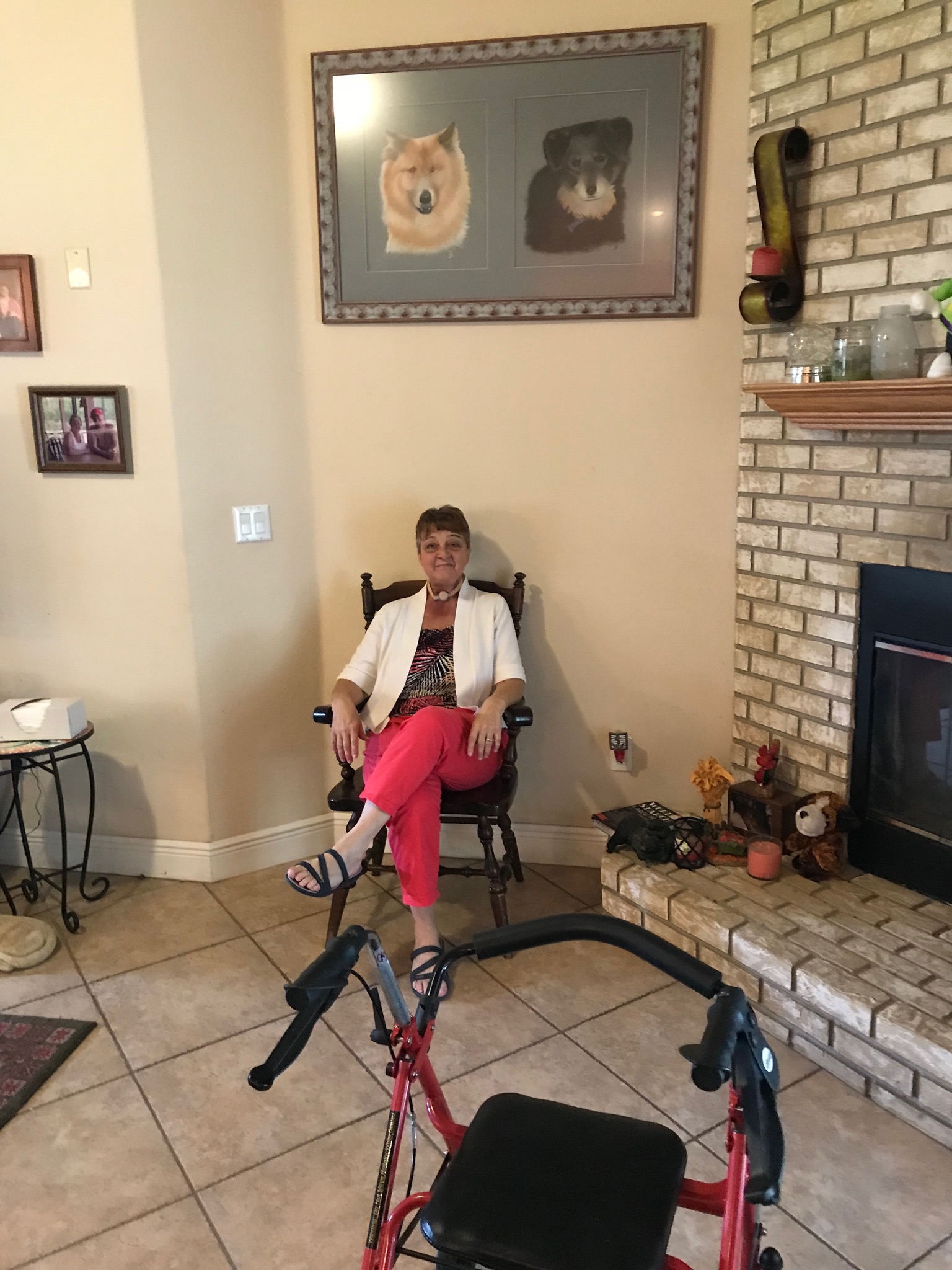 Louise sitting in the living room