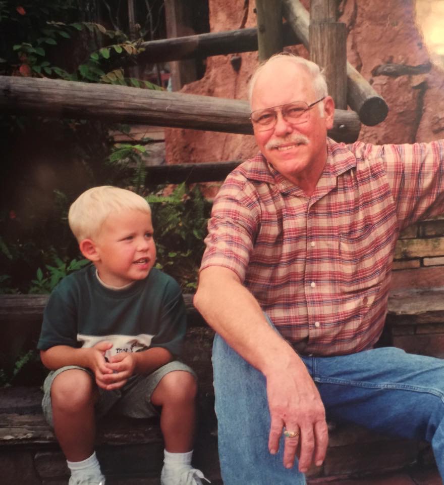My grandfather and I sitting down at Magic Kingdom. Miss him very much.