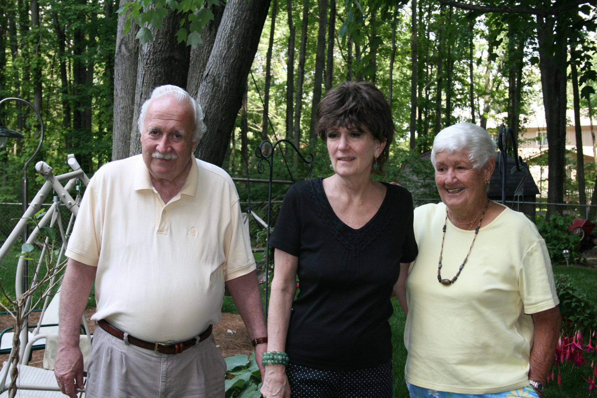 This is Aunt Pat with Uncle Bud (her brother) and my mom Carol (her sister) in 2008