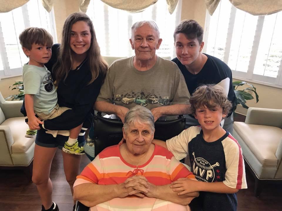 Donna and Robert with their four grandchildren, Lexie, Sebastian, Robert, and Zac