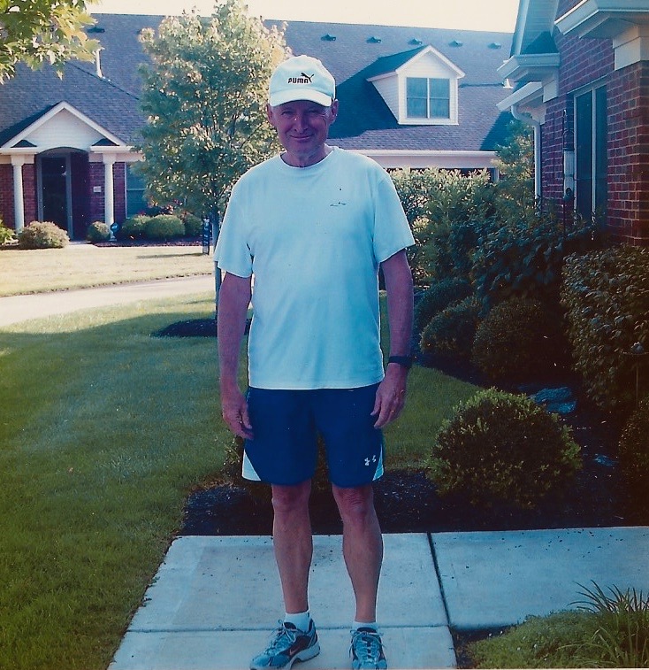 here's Dad at 70 after winning his division in a run. When I think of Dad, I often think of him just coming home from a run, sweaty and happy.