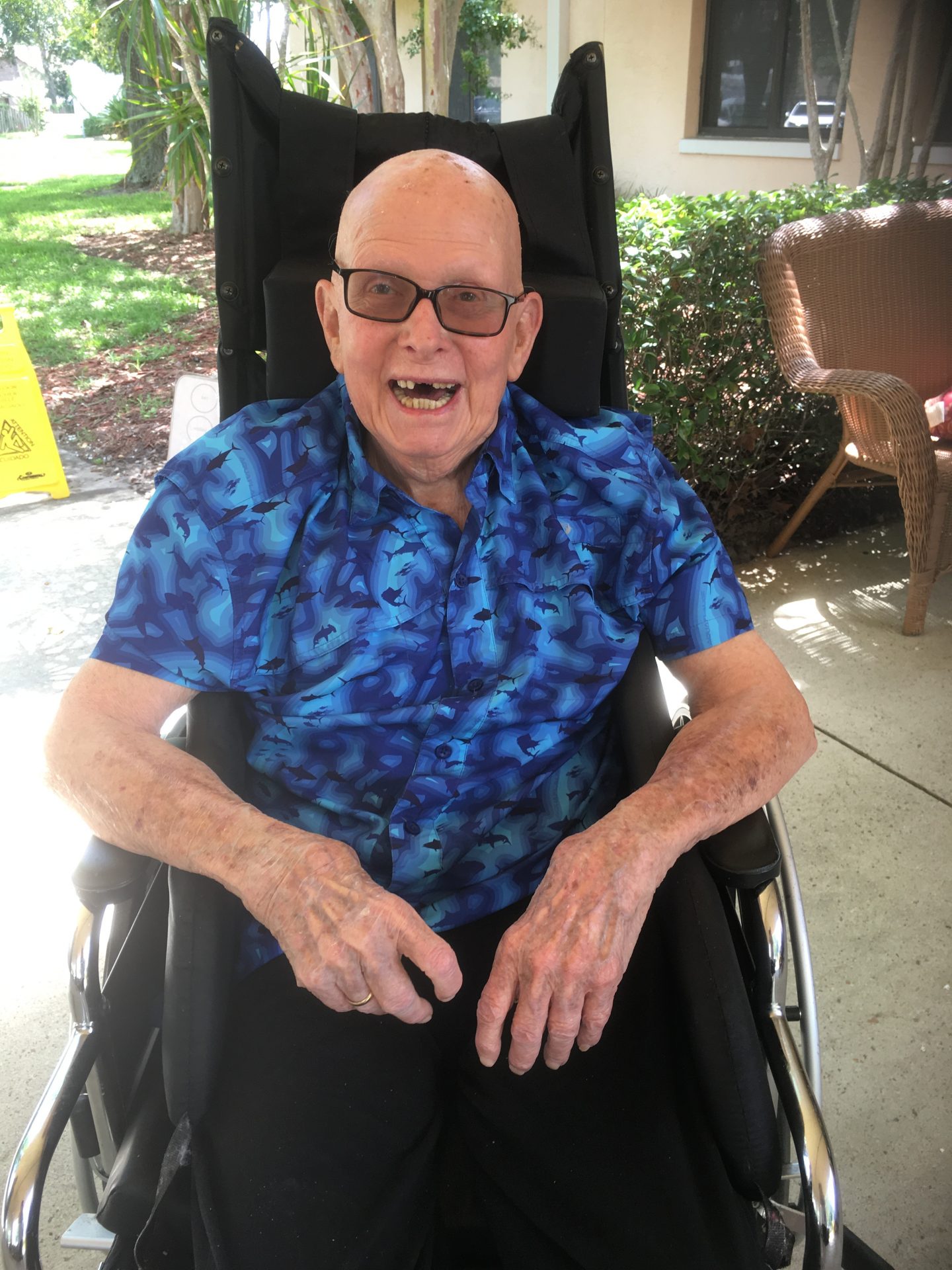Bob modeling his birthday shirt.
