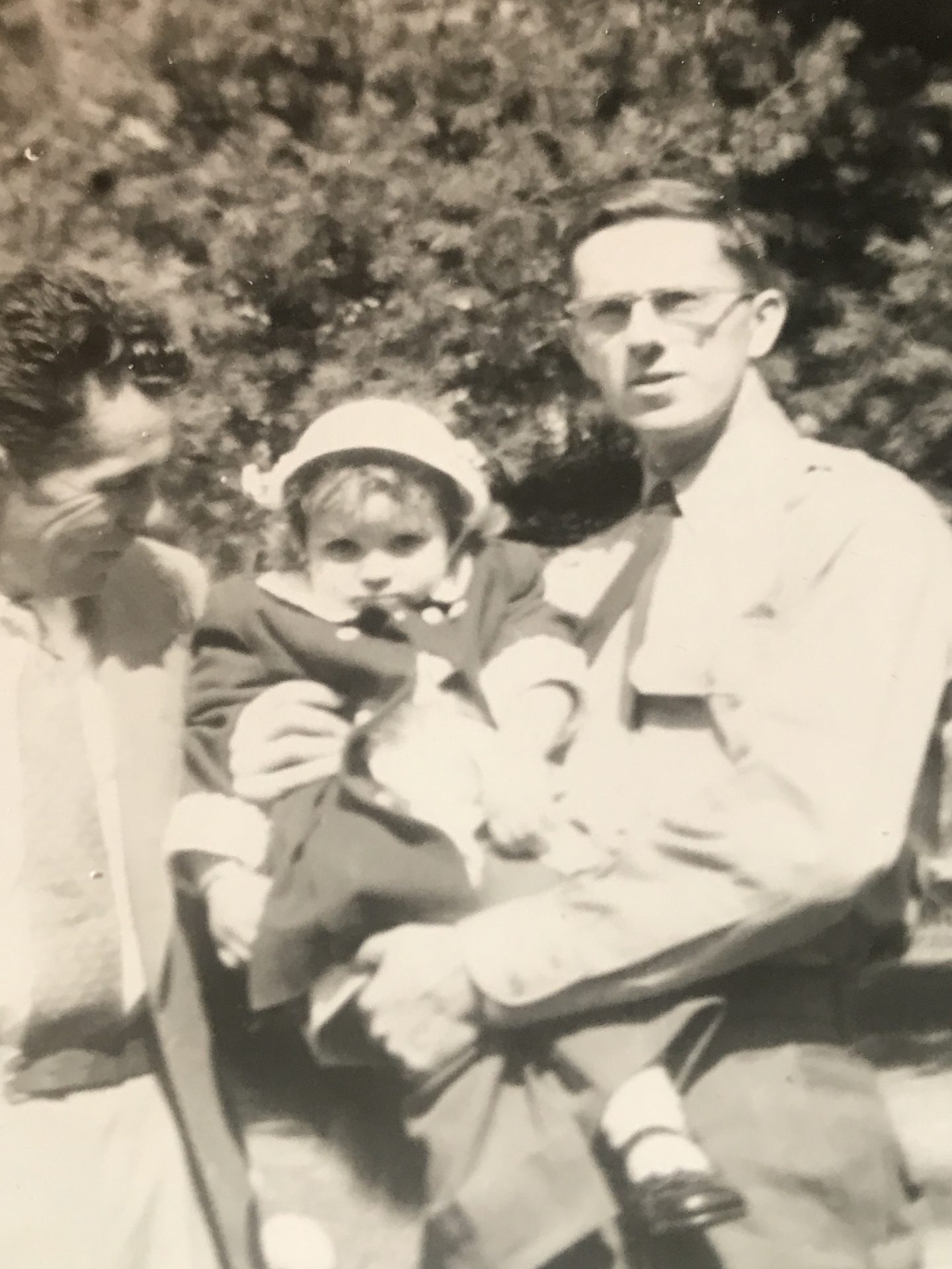 My beautiful Godfather/Uncle,<br />
Richard holding me,Robbie (Roberta)1954 with Rodney.