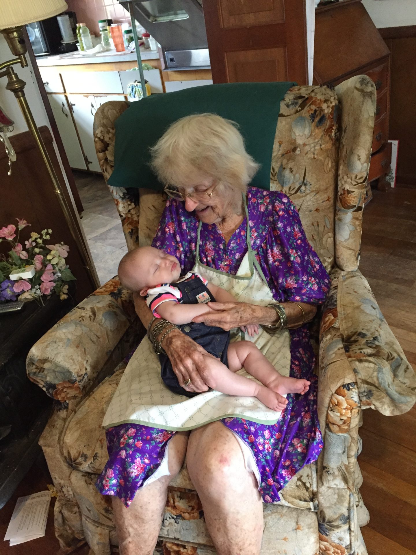 Mrs Graham (with our 1st granddaughter) our great faithful friend. We are going to miss you so much. I know your husband and babies were so excited when you arrived in heaven. We love you so much!<br />
The Wootens