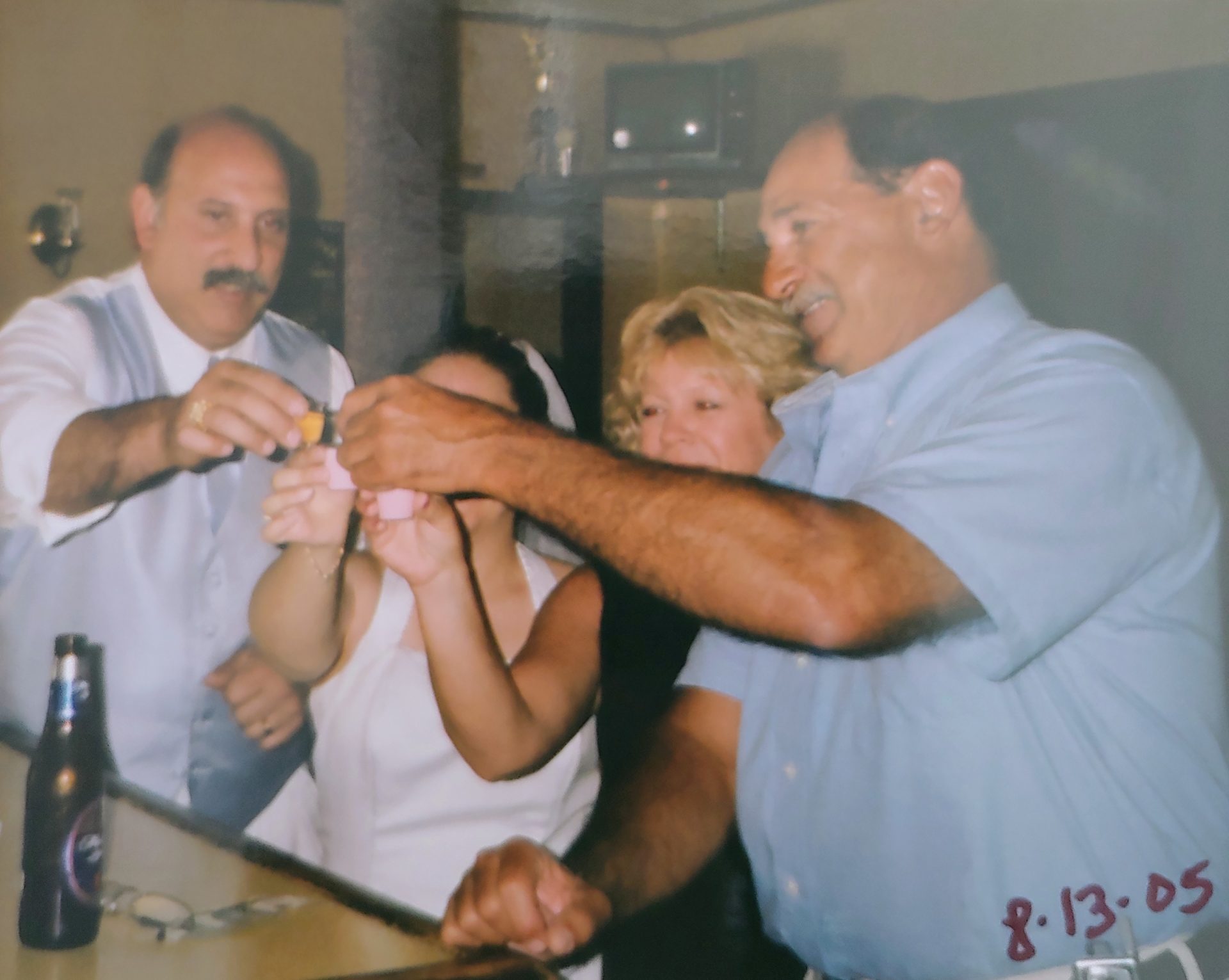 Bob's nieces Wedding, doing shots.  Brother Gary