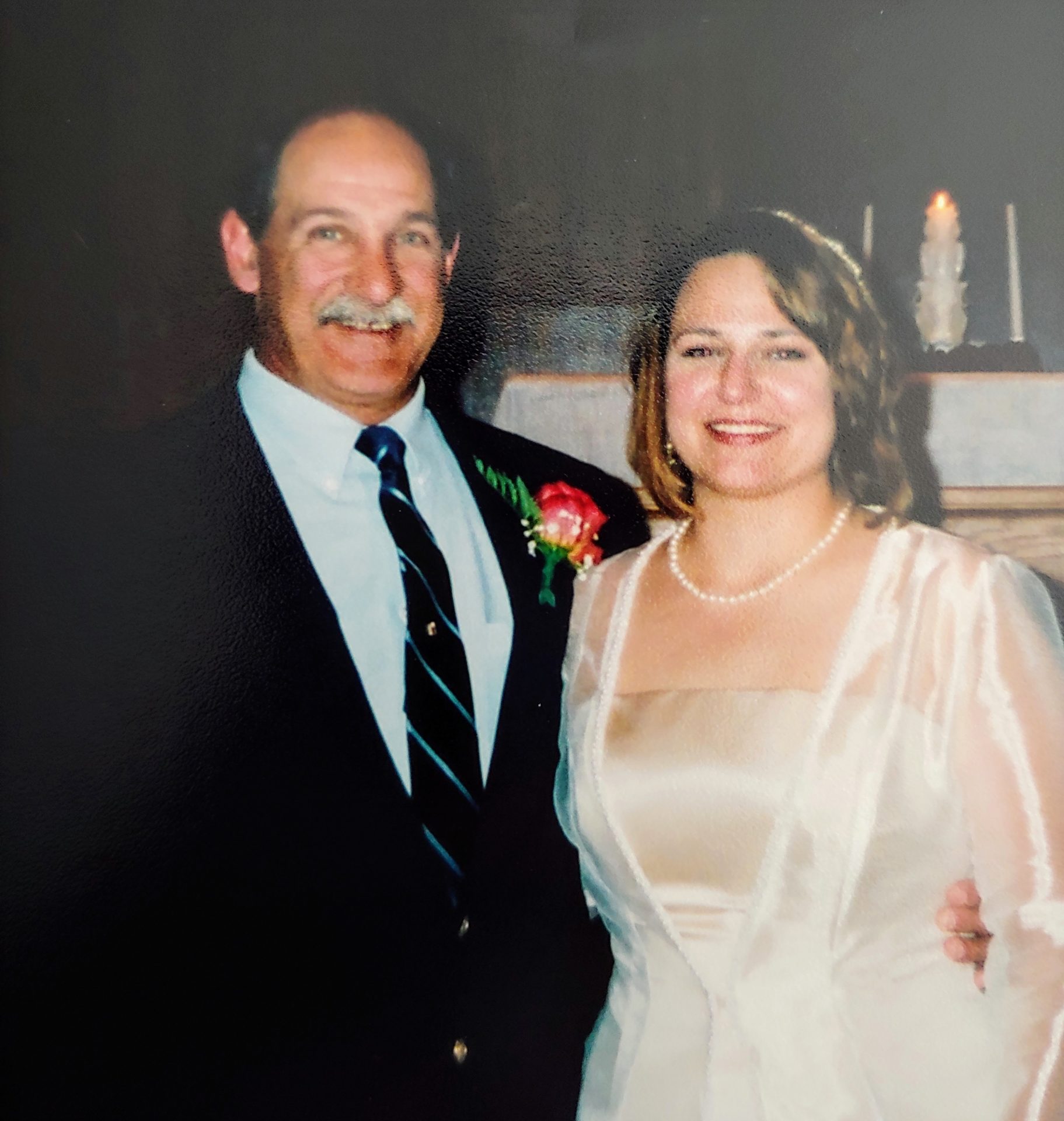 Beautiful picture of Jackie and Bob on her Wedding day.