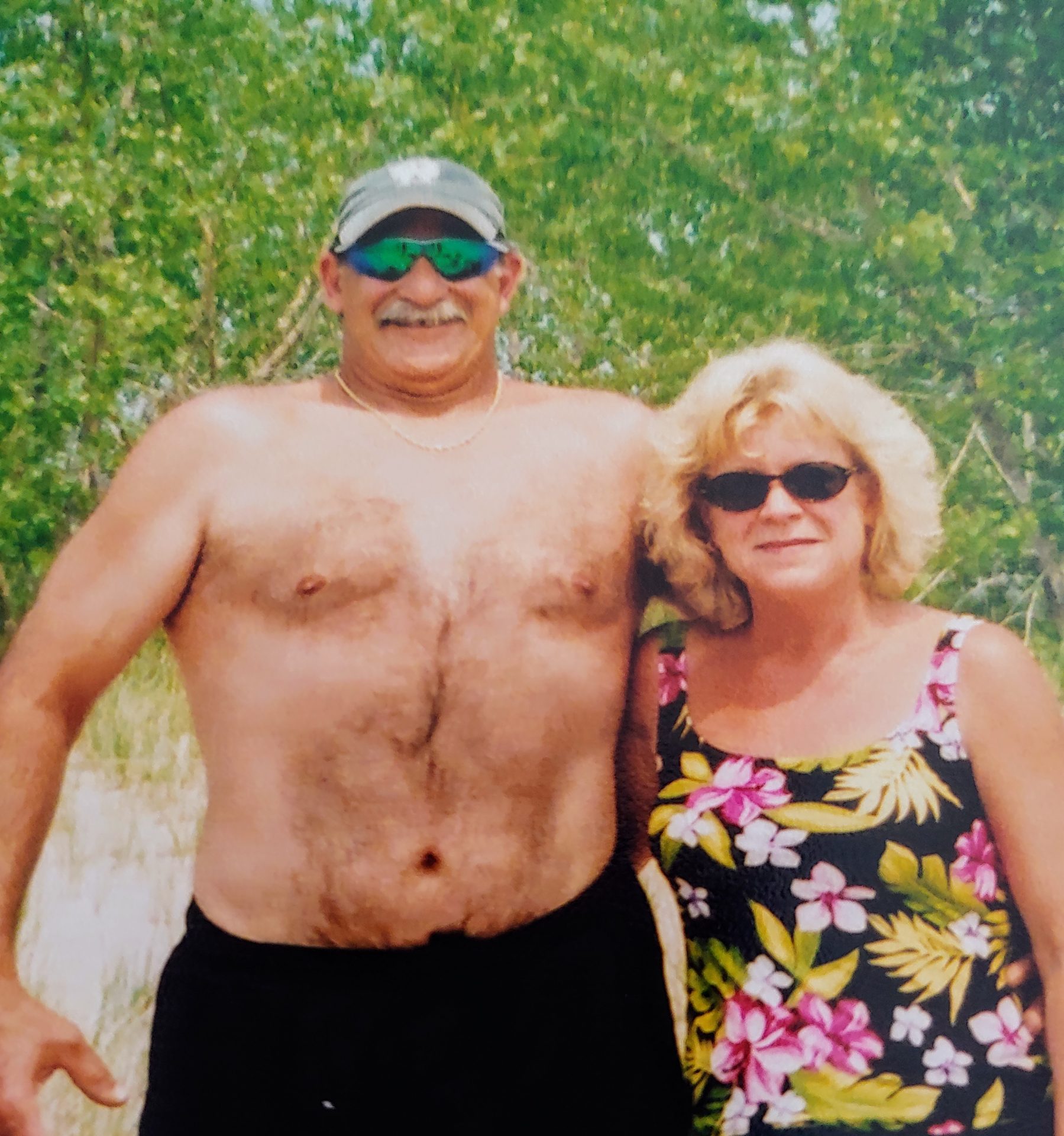 Bob being funny, " sucking" in his belly.  He did some hilarious things !