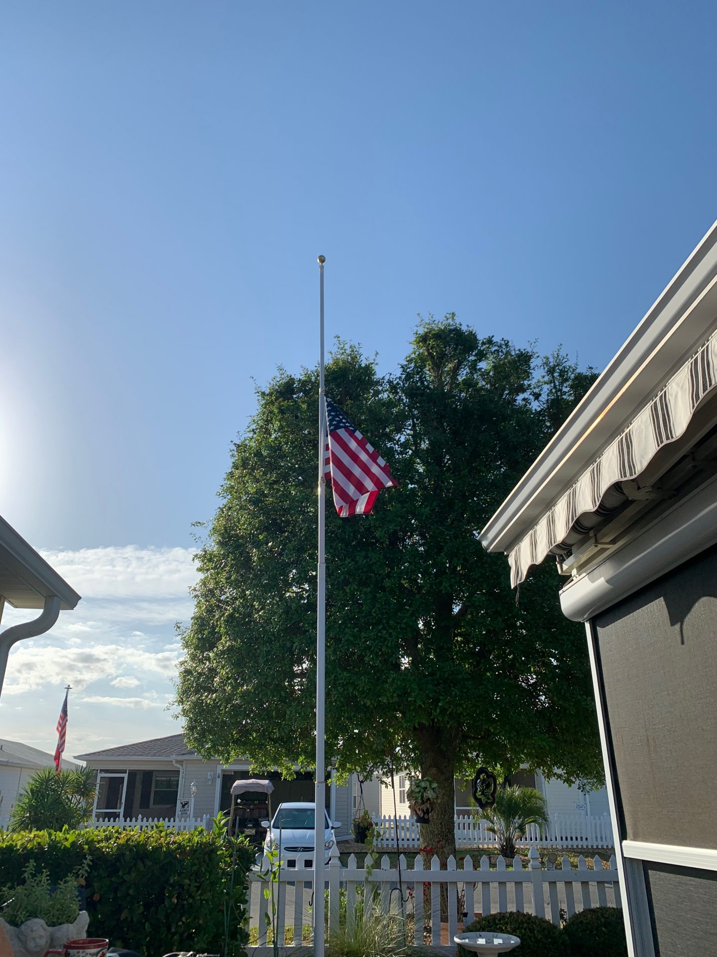 Pops flag at half-staff in honor of our service hero.
