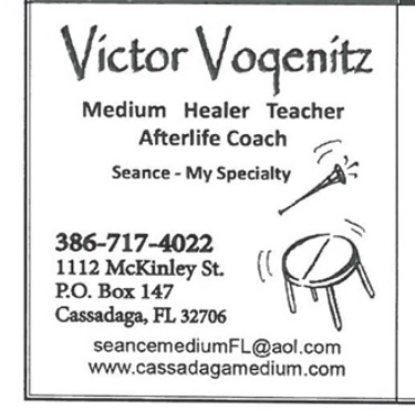 This was Victor‘s ad in the Cassadaga Annual Program.