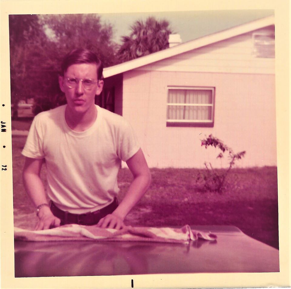 Victor taking care of his first car