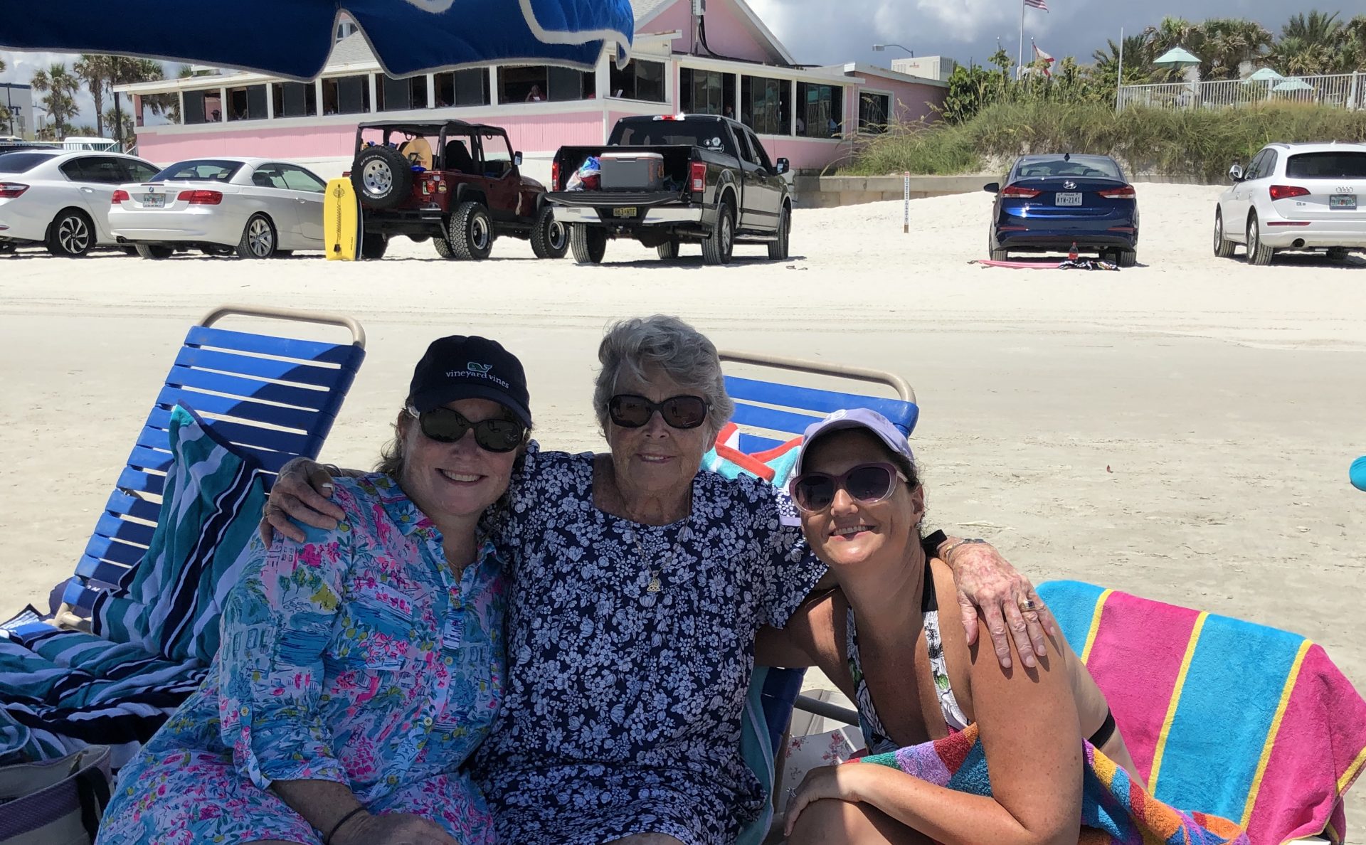 Mom was thrilled to be at the ocean - New Smyrna Beach July 2019
