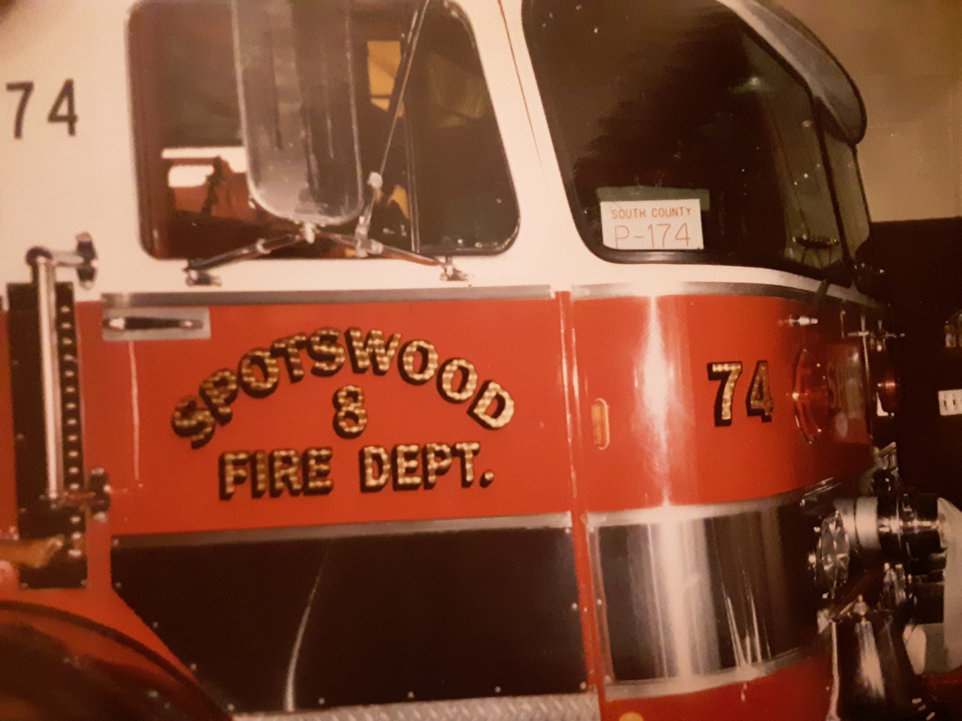Old engine  74! Dad and  uncle  Ray  designed  and  dedicated this  truck  with  help  of a few other  great  firemen!