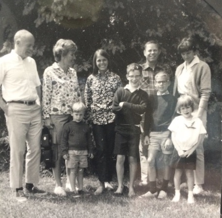 Tom as a boy, and his family