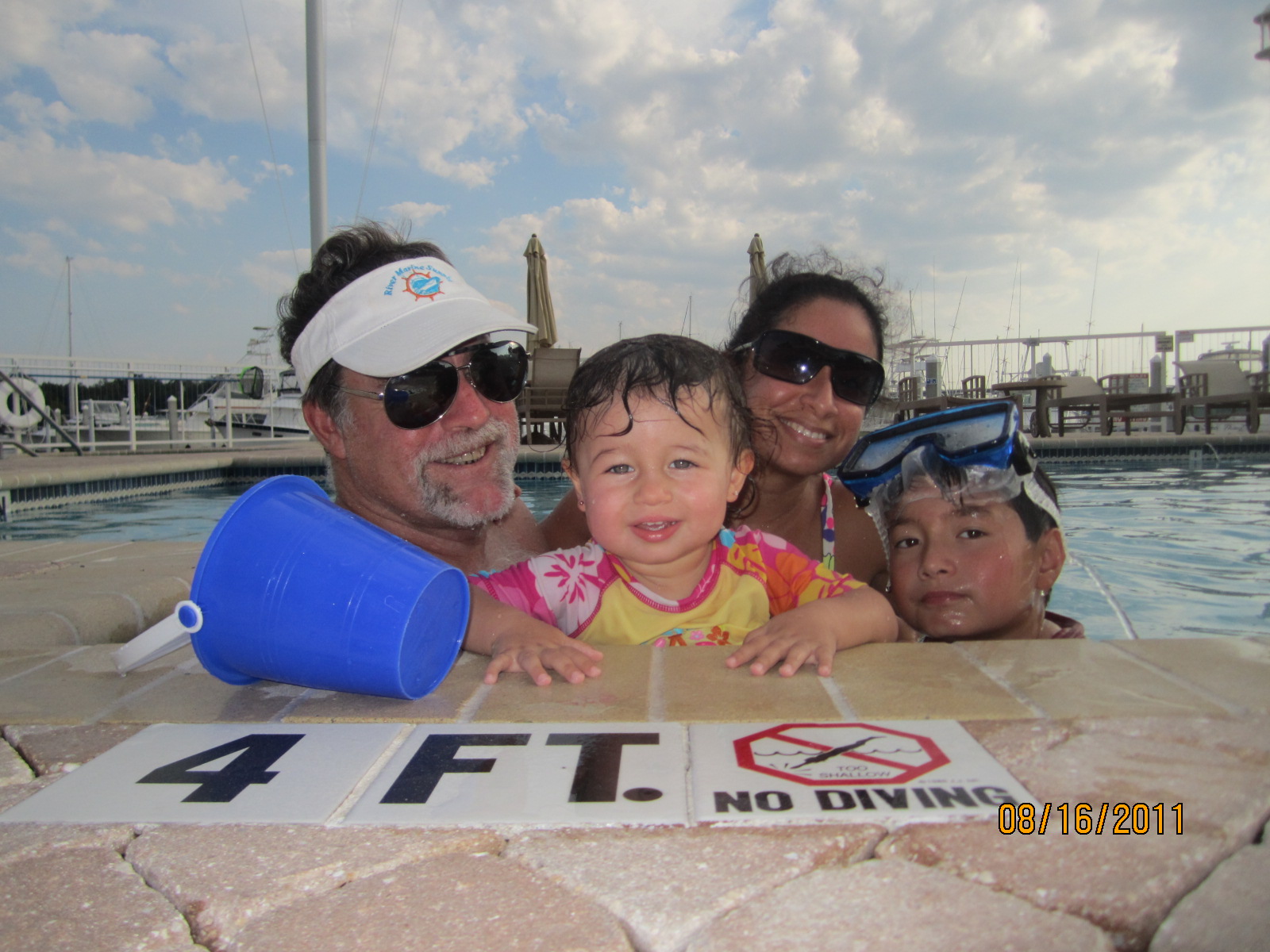 Tom, Kendall, Jessica & Corbin, Fun day in a marina in Jacksonville, FL.