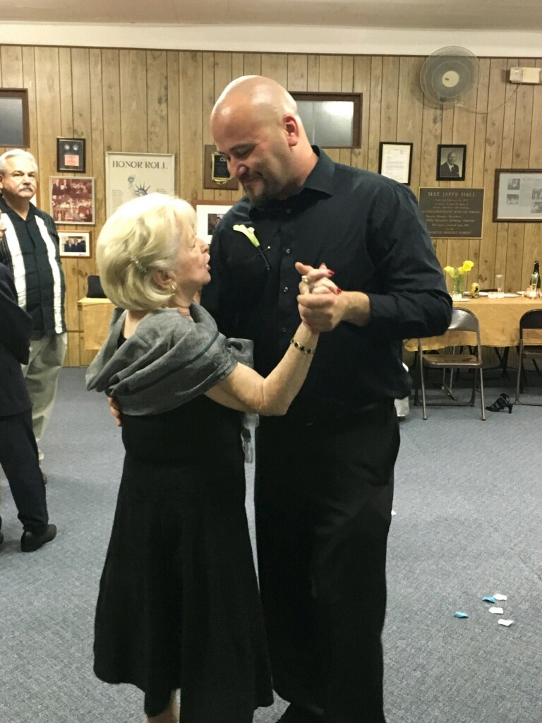 A wedding dance with her oldest grandson.
