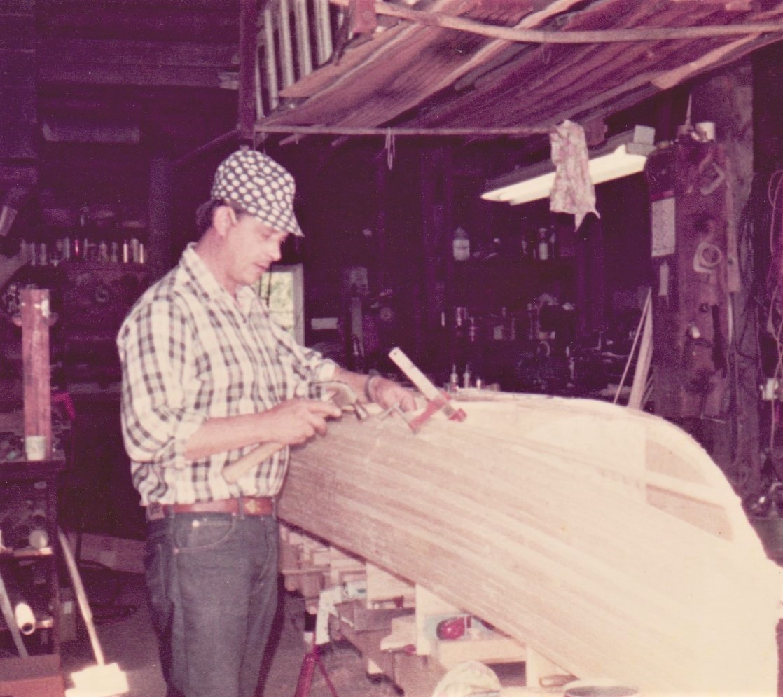 Working on the canoe