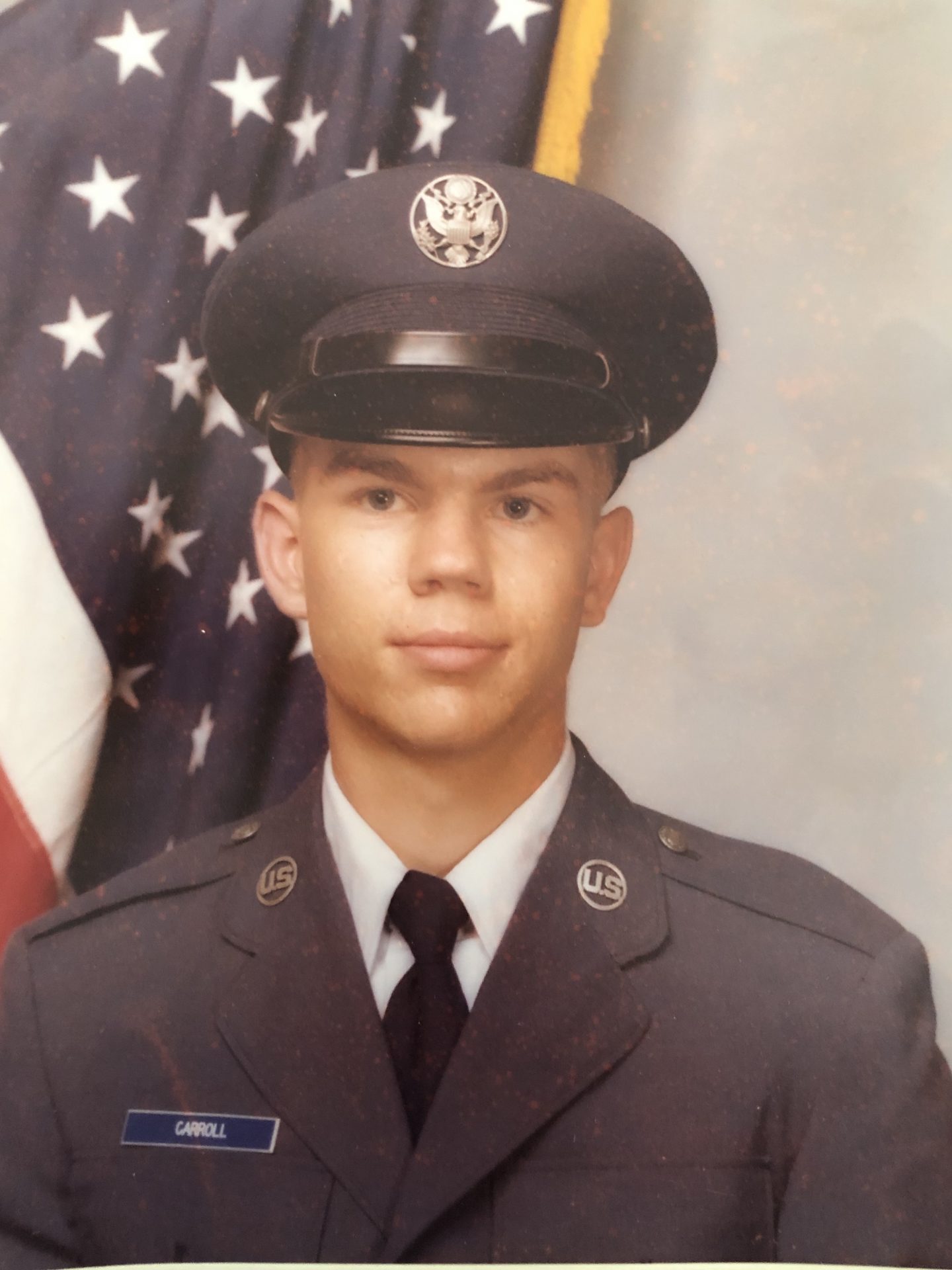 Ben Jr.’s Air Force basic training photo ( at 19 also, 1981) for comparison!
