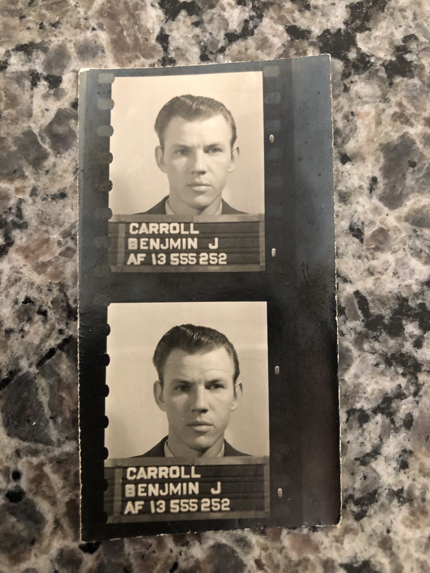 Dads Air Force passport photos I believe. Probably 1956 , 19 years old.GQRE