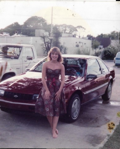 Nancy Marie w/her first car, age 22