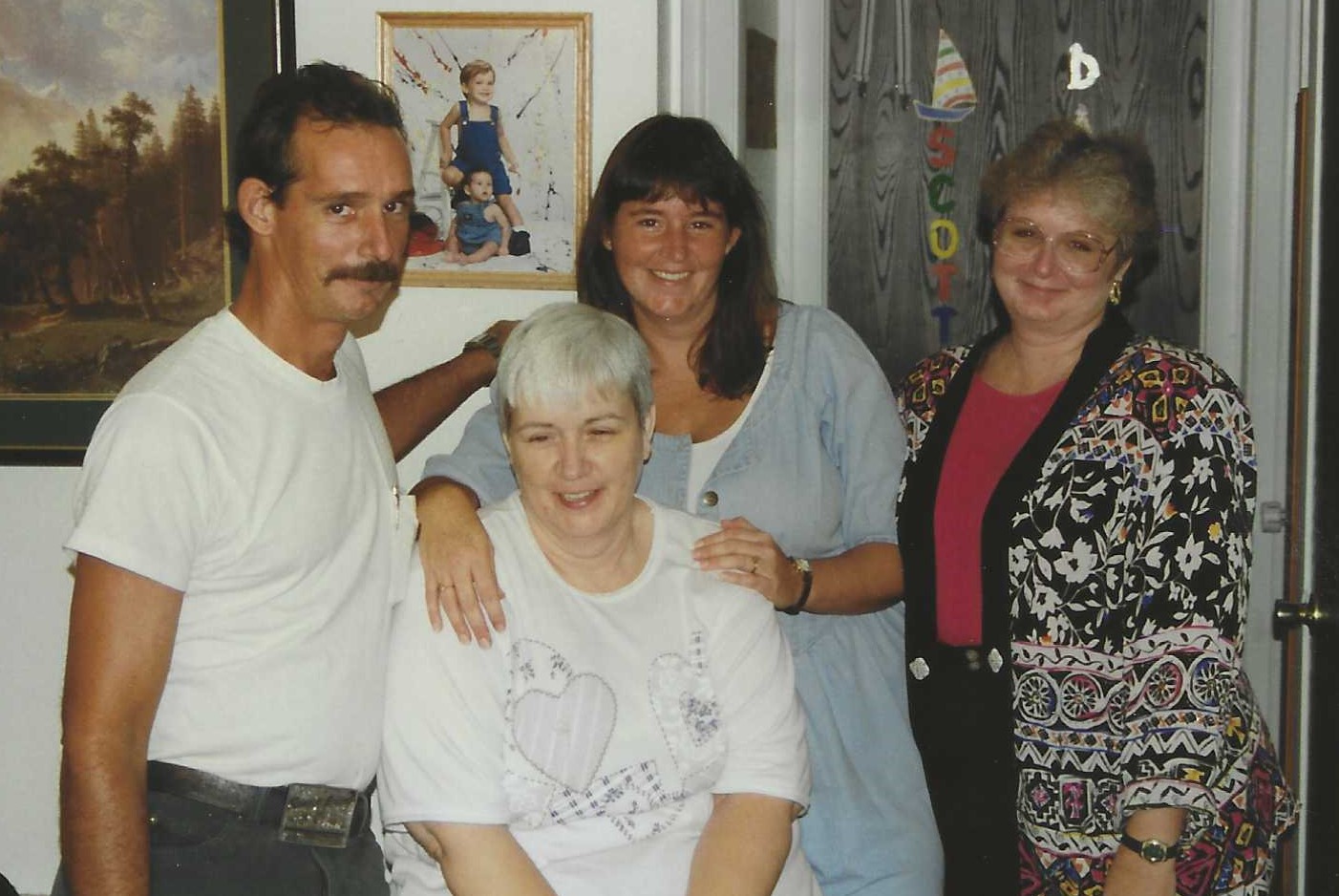 Linda with her children, Buddy, Donna and Wanda in 1996.